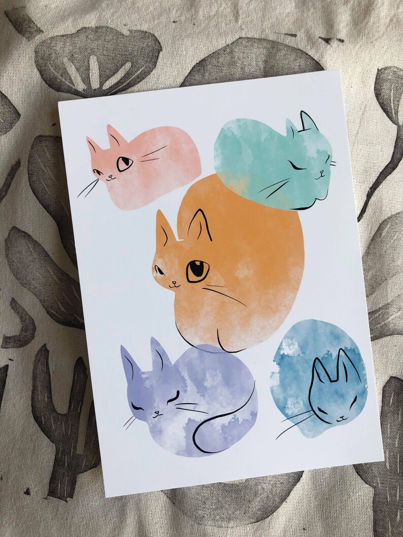 somewhere over the rainbow cats and easter egg cats mini prints image 3