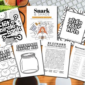 Páginas divertidas para colorear y actividades para adultos / Humor corporativo / Ideas divertidas de regalos para compañeros de trabajo / Páginas para colorear imprimibles / Descarga digital
