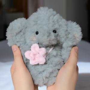 Fluffy Elephant Crochet Pattern: Velvet Amigurumi Toy (PDF Tutorial