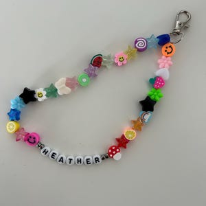 cute custom name beaded keychain