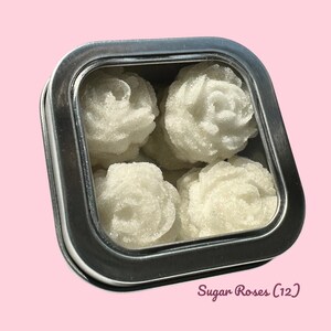 Handmade Rose Sugars (12) – Custom Floral Sugar for Tea & Coffee – 12, 25, 50, or 100 Packs Available - FREE SHIPPING