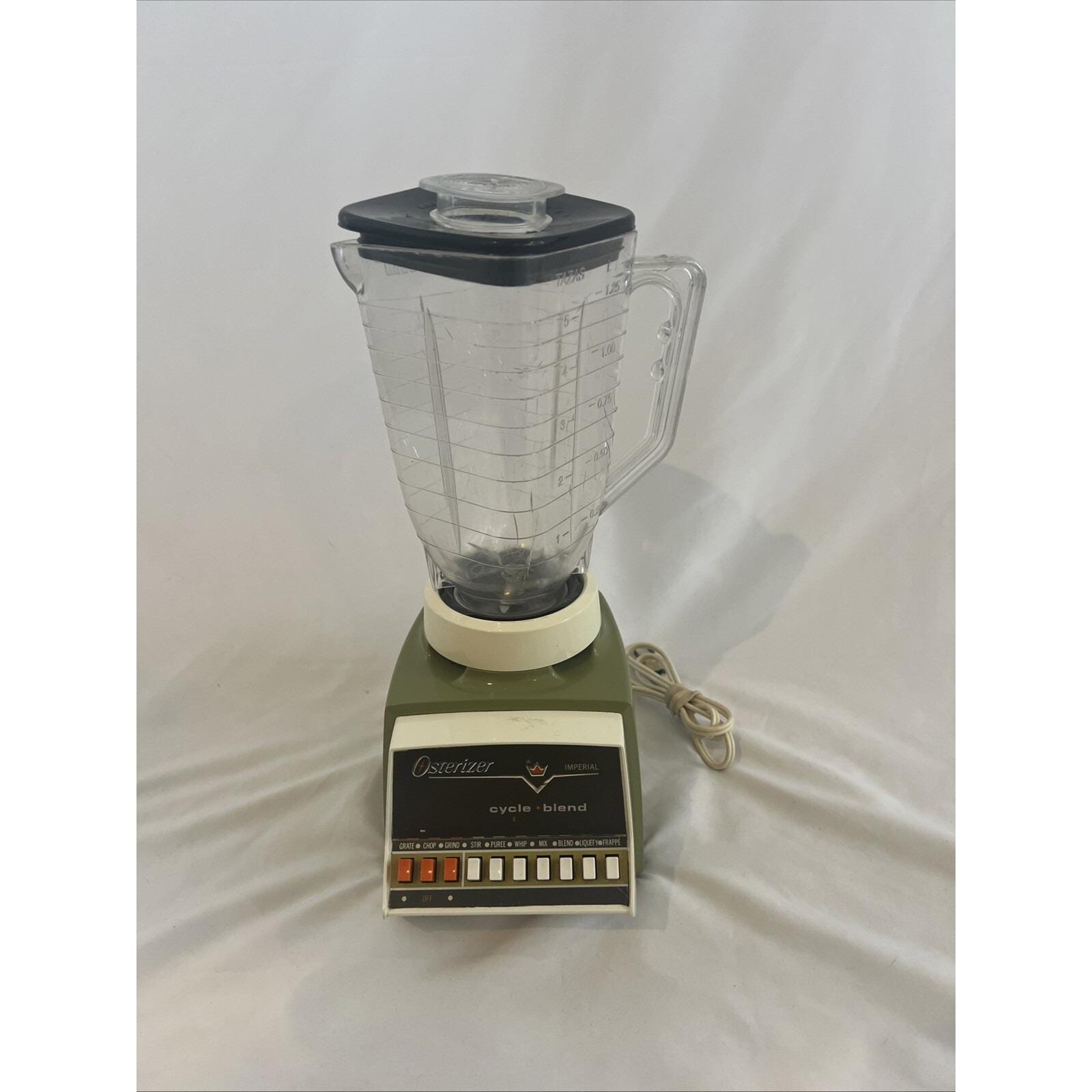 Vintage Osterizer Imperial Cycle Blend 10 Speed Blender TESTED