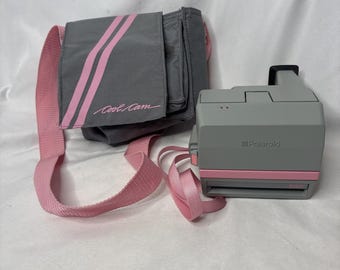 Vtg Polaroid Cool Cam 600 Instant Film Photo Camera Pink & Grey w/case Untested