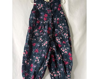 Vtg Laura Ashley Mother & Child Floral Corduroy Jumpsuit 2-2.5 year Cottagecore