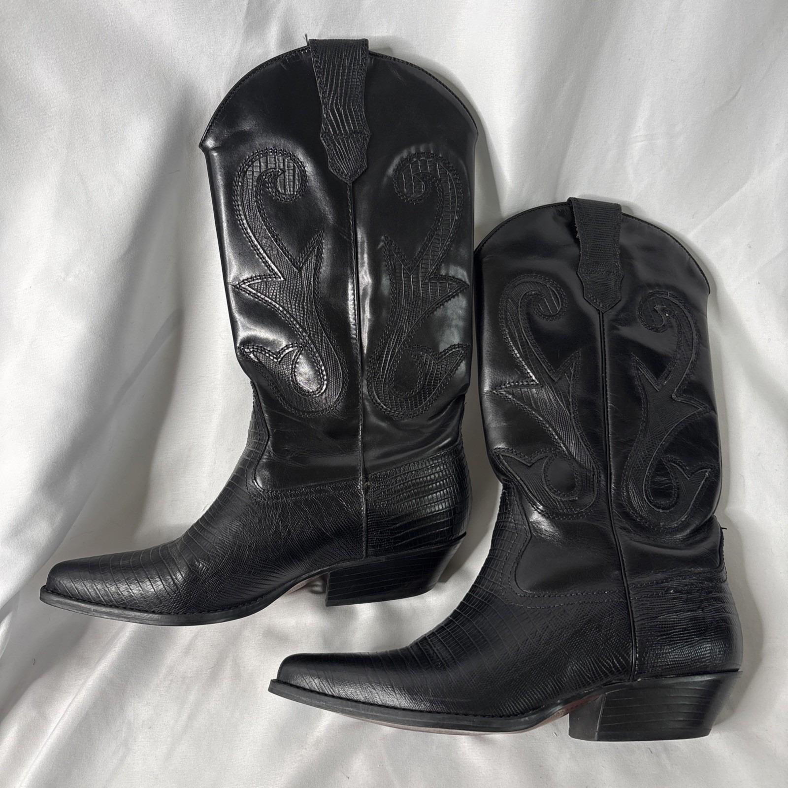 Vintage Black Western Boots 7.5 - Etsy