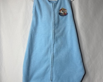 Coperta indossabile in flanella Springs Industries, sacco nanna Teddy in jeans blu vintage