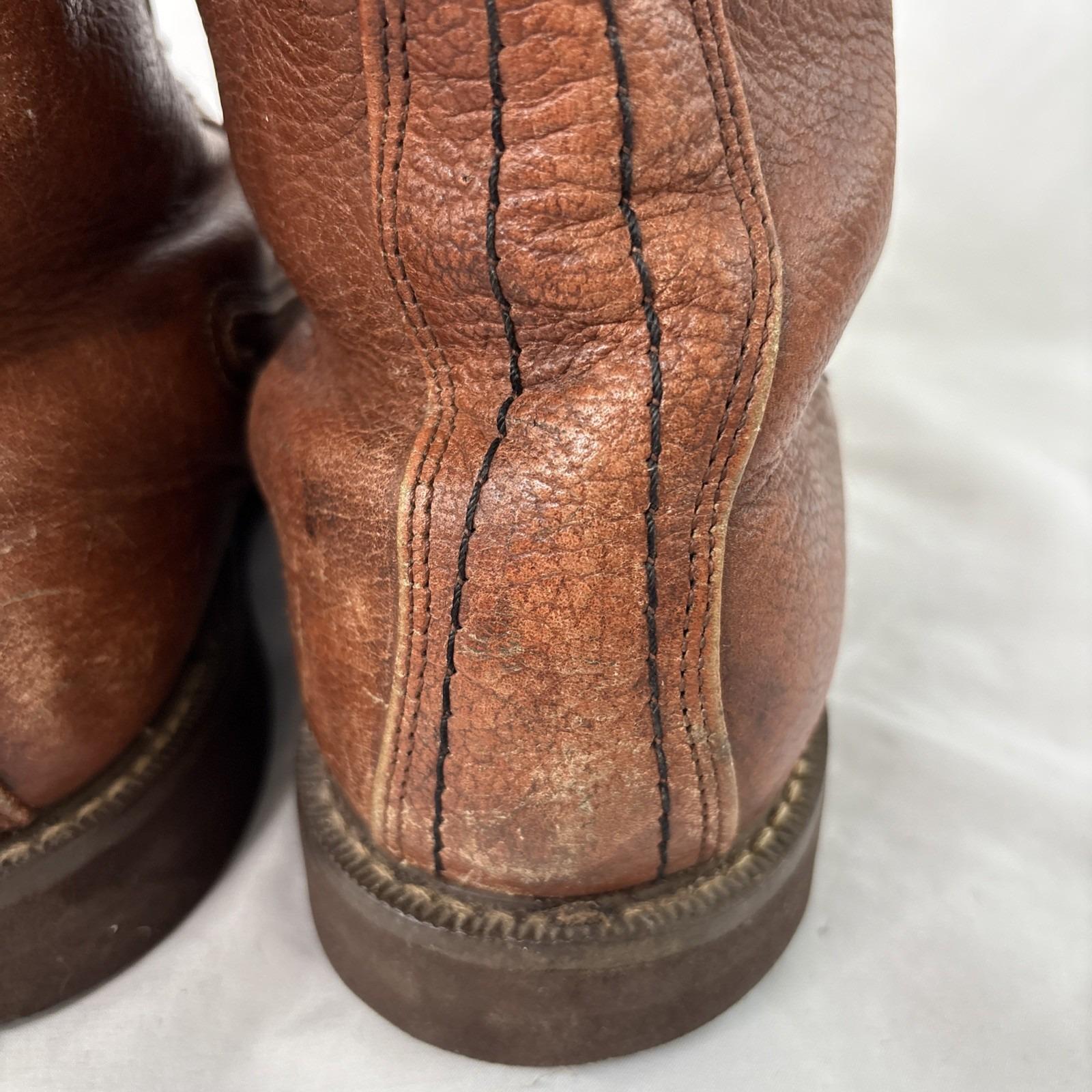 Vintage 60\'s Men\'s Size 9 C Montgomery Ward Power House Brown Combat Boots 9 Mens Vintage 1960s 60s Powr House Workwear Boots Brown  main image 2