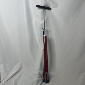 Bicycle Hand Tire Pump Air Pump Wood Handle Red Vintage