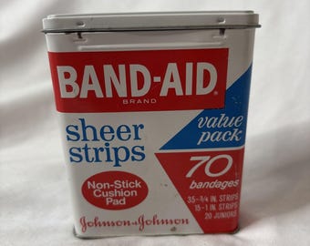 Plastry Vintage Sheer Strips Tin Johnson & Johnson 8 nowych plastrów