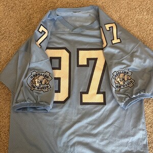 Vtg BIKE UNC Tar Heels Football Jersey #97 90s Mesh NCAA North Carolina Blue Os image 11
