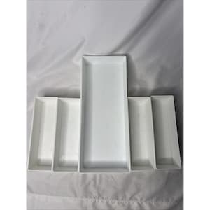 Vtg Rubbermaid Interlocking Drawer Organizers Lot Of 5 (4) 2915 (1) 2918 White