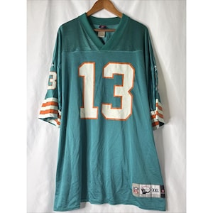 Vtg Reebok NFL Dan Marino Miami Dolphins Jersey Men 2XL Aqua Mesh Throwback #13
