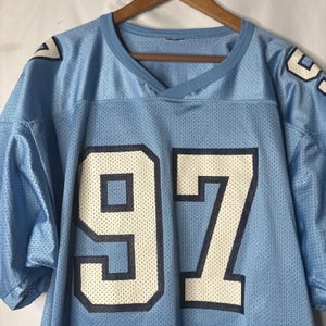 Vtg BIKE UNC Tar Heels Football Jersey #97 90s Mesh NCAA North Carolina Blue Os image 3