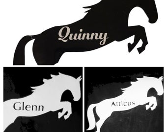 Custom Horse Jumping Decal, Customize Your Name