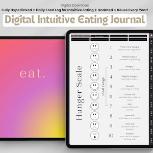 Diario digital de alimentación intuitiva: registro diario de comidas, GoodNotes PDF (con hipervínculos)