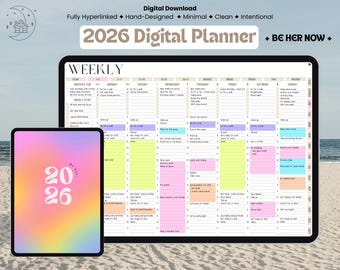 2026 Digital Planner, Time Block Weekly Layout, Weekly Planner, GoodNotes Planner, iPad Planner, 2026 Planner, Minimalist Planner