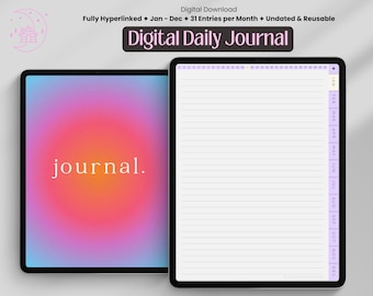 Digital Daily Journal: Hyperlinked Planner for GoodNotes & Notability (PDF Download)