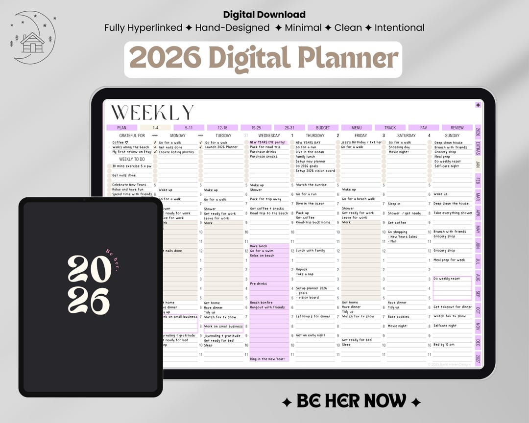 2026 Weekly Time Block Digital Planner, Goodnotes iPad (PDF Download ...