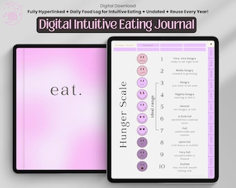 Digital Intuitive Eating Journal: Daily Food Log, GoodNotes PDF (Hyperlinked)