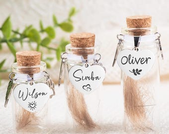 Custom Pet Fur Memorial Jar: Personalized Loss of Pet Keepsake