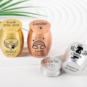 Engraved Mini Urn for Ash,Pet or Human Personalized Mini Urn,Custom Cremation Memorial Urn for Dog,Funeral Urns,Ashes Keepsake,Pet Loss Gift