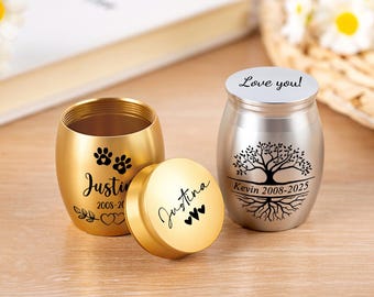 Personlig mini-kremeringsurna: Graverad askminnessak i rostfritt stål