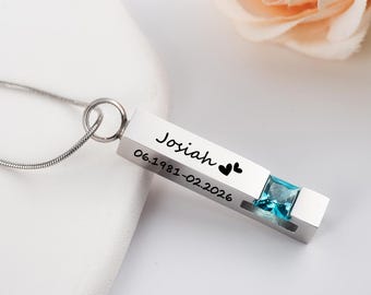 Personligt urnhalsband – Rostfritt stål vridet urnhänge