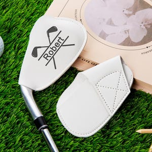 Personalized Golf Club Cover, Laser Engraved PU Leather, Golf Gift