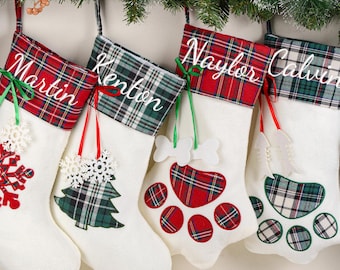 Personalized Christmas Stocking: Embroidered Fleece Holiday Decor