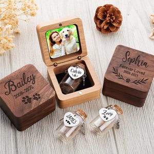 Boîte commémorative personnalisée en bois pour animal de compagnie, souvenir personnalisé de perte de chien, chat
