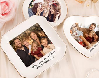 Personalized Bestie Photo Trinket Dish, Custom Jewelry Ring Dish, , Ceramic Trinket Tray for Best Friend, 2026 Xmas Gift for Family/Mom/Her