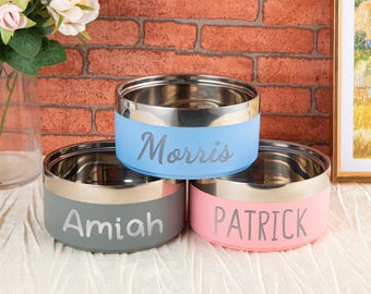 Personalized Stainless Steel Pet Bowl: Custom Cat & Dog Food and Water Bowl