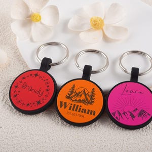 Silicone Dog Tags, Personalized Dog ID Tags,Silent Dog Tag, Dog Tags for Dogs,Engraved Silicone Dog Tag, Soundless Tag, Round Shape Dog Tags