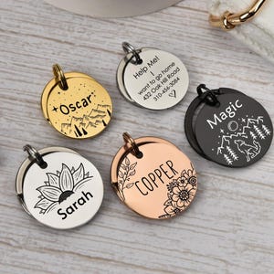 Personalized Stainless Steel Dog Tag, Laser Engraved Pet ID