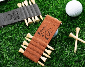 Personalized Leather Golf Ball Bag, Mini Golf Tee Holder