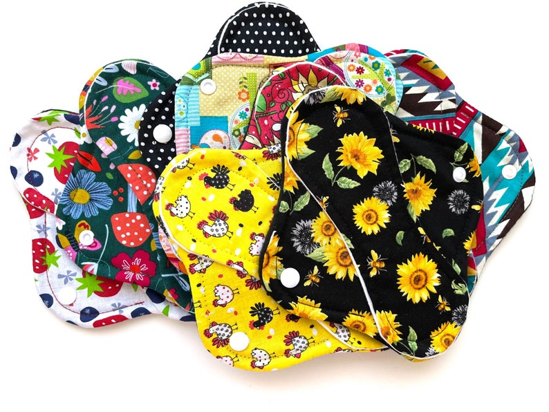 GRAB BAG 3 Reusable Panty Liners, Cloth Panty Liner 8, Reusable Cloth Panty Liner, Surprise Panty Liners image 1