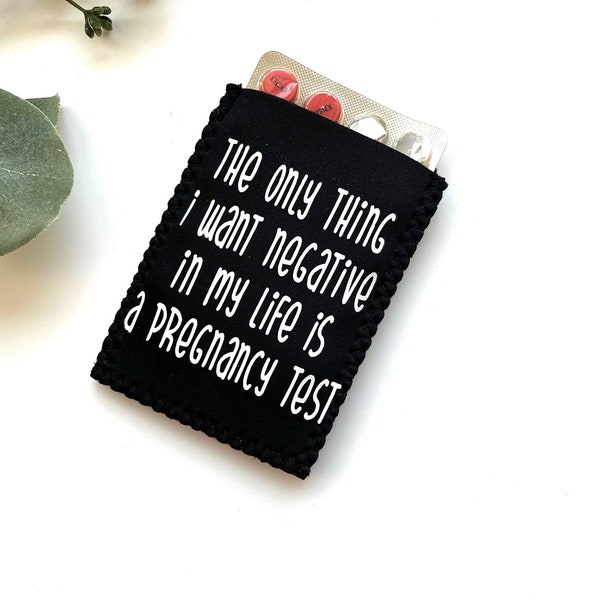 Adult Humor Black Birth Control Pill Case, Birth Control Pill Sleeve, Birth Control Pill Holder, Funny Pill Case