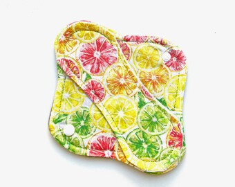 Citrus Panty Liner, Cloth Panty Liner 8" Reusable Cloth Panty Liner, Washable Cloth Panty Liner