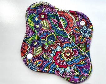 8" Reusable Panty Liner, Reusable Cloth Pad, Washable Panty Liner, Reusable Sanitary Pad, Cloth Panty LIner