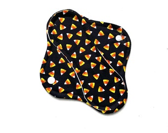 Candy Corn Cloth Panty Liner 8" Reusable Cloth Panty Liner, Washable Cloth Panty Liner