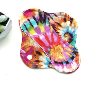 Tie Dye Cloth Panty Liner 8&quot;, Reusable Panty Liner, Washable Panty Liner, Zero Waste