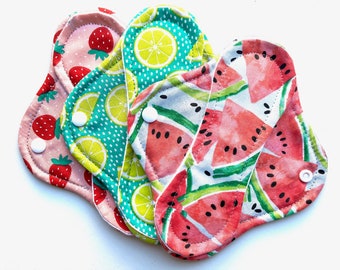 Set of 3 Reusable Panty Liners, Cloth Panty Liner 8", Reusable Cloth Panty Liner, Washable Panty Liners