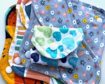 Mystery Set - 3 Reusable Flannel Panty Liners, Cloth Panty Liner 8", Reusable Cloth Panty Liner, Flannel Panty Liners