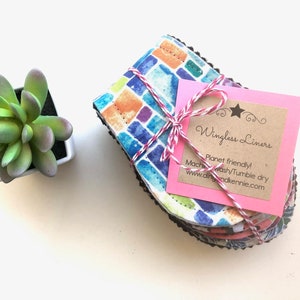 Wingless Cloth Panty Liners Mystery Pack 10&quot;,  Zero Waste Panty Liners, Reusable Panty Liners, Reusable Cloth Pads, Plus Size Panty Liners
