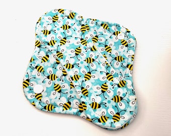 Bees Panty Liner, Cloth Panty Liner 8" Reusable Cloth Panty Liner, Washable Cloth Panty Liner