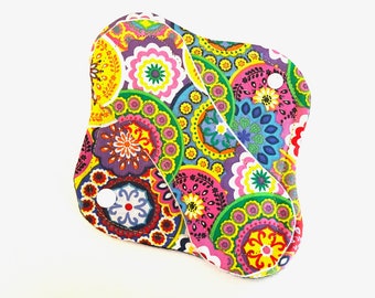 Bright Floral Panty Liner, Cloth Panty Liner 8" Reusable Cloth Panty Liner, Washable Cloth Panty Liner