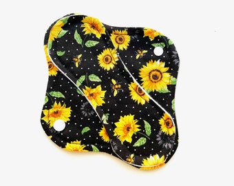 Sunflower Panty Liner, Cloth Panty Liner 8" Reusable Cloth Panty Liner, Washable Cloth Panty Liner