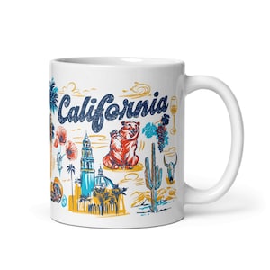 California Mug, 14 oz | Golden State Coffee Cup | West Coast Travel Gift | California Souvenir Mug | Scenic Art Mug | Cali Kitchen Decor