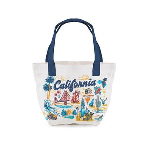 California Mini Tote Bag | Golden State Tote | West Coast Gift Idea | Scenic Travel Souvenir | Eco Friendly Market Bag | Cali Art Print