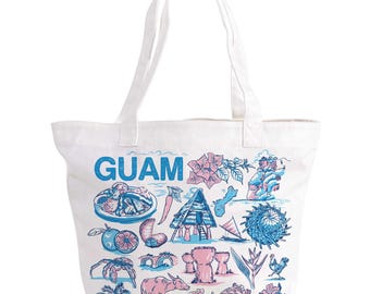 Guam Tote Bag, Classic 2 | Pacific Island Tote | Chamorro Culture Gift Idea | Island Travel Souvenir | Eco Market Tote | Guam Art Print